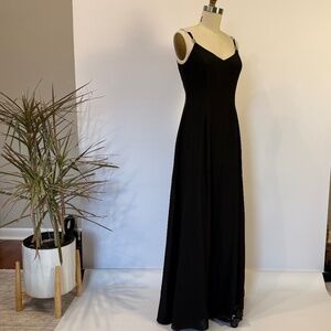 White House Black Market Black Maxi Dress Size 0 NWT Lace-Up Back